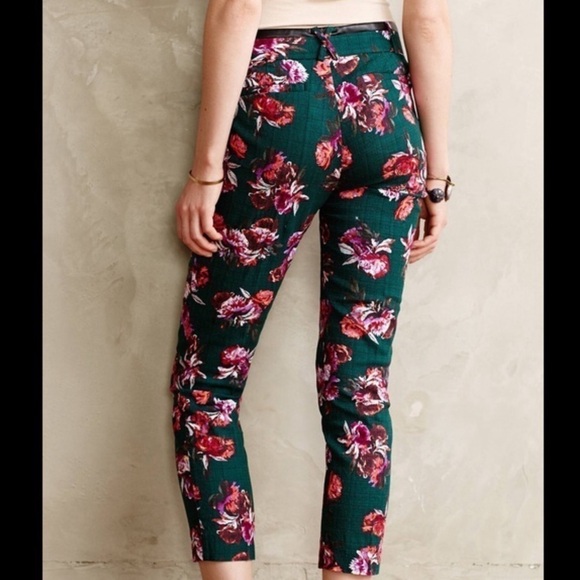 Anthropologie Cartonnier Floral Charlie Trouser Ankle Pants Women’s size 2 - Picture 5 of 15